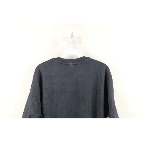Vintage 80s Spitfire Wheels Mens XL Distressed Skateboarding T-Shirt Black USA